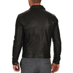 Alternative view of Handmade Men’s Black Biker Motorcycle Jacket Premium Lambskin Leather