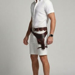 Alternative view of Han Solo Gun Belt With Holster ROTJ Corellian Smuggler Leather Belt Holster Outfit A Star Wars Story Inspired Prop Cosplay Costume Handmade