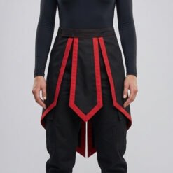Mandalorian Star Wars Kama with LoinCloth Black With Red Edge