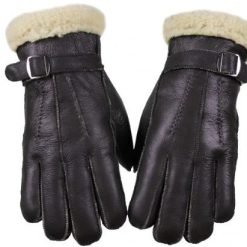 Leather Fur Hat And Gloves
