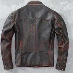 Alternative view of Biker vintage Brown Leather Cafe Racer Jackets