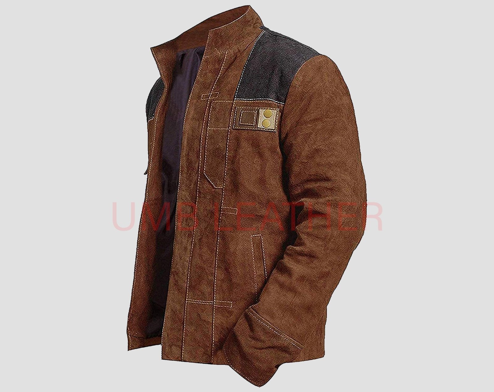 Han Solo Mens Suede Cosplay Smuggler Jacket - Image 3