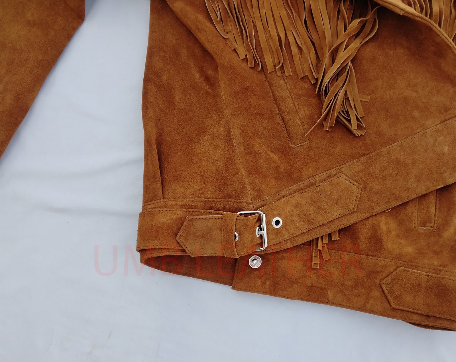 Women Suede fringes leather jacket - Image 5