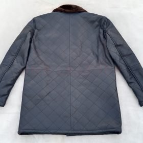 Alternative view of Quilted leather coat for men