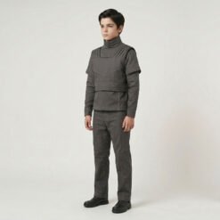 Alternative view of Mandalorian Dark Charcoal/Grey Flight Suit for kids Star Wars