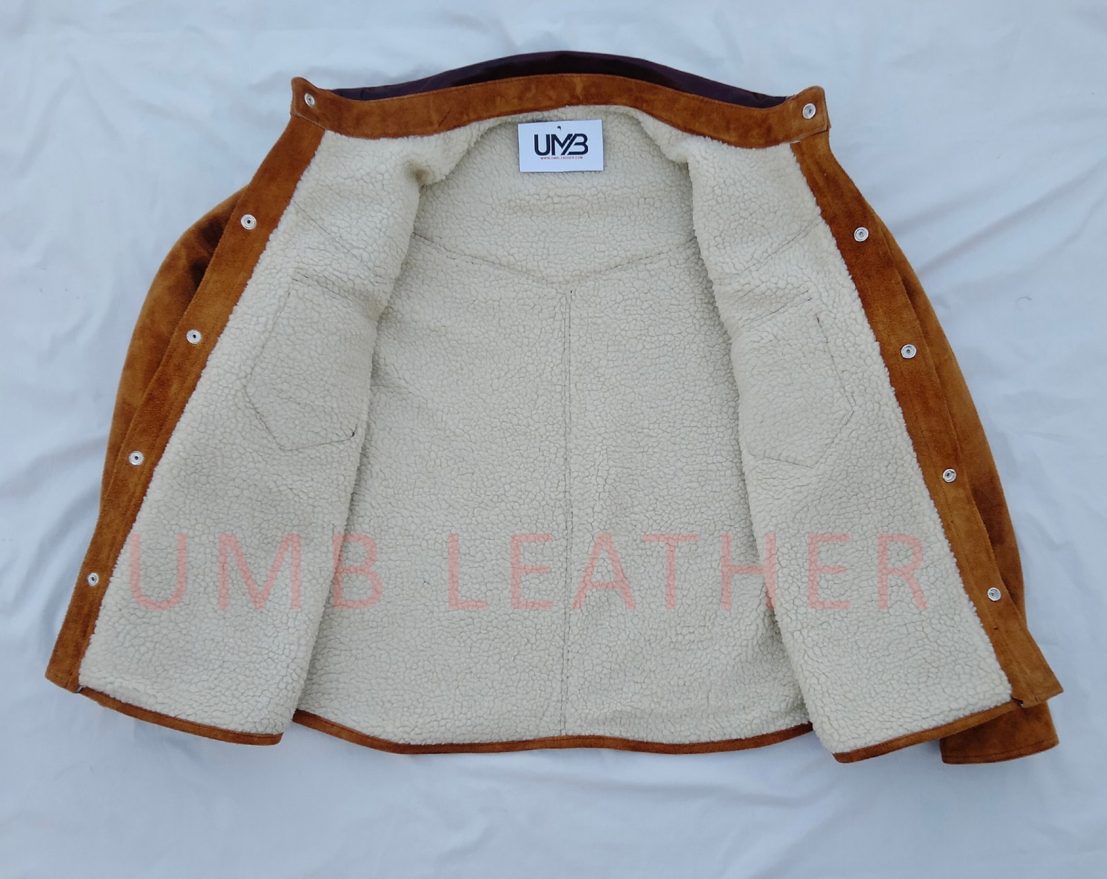 Trucker Cowboy Fur Leather Suede Jacket - Image 5
