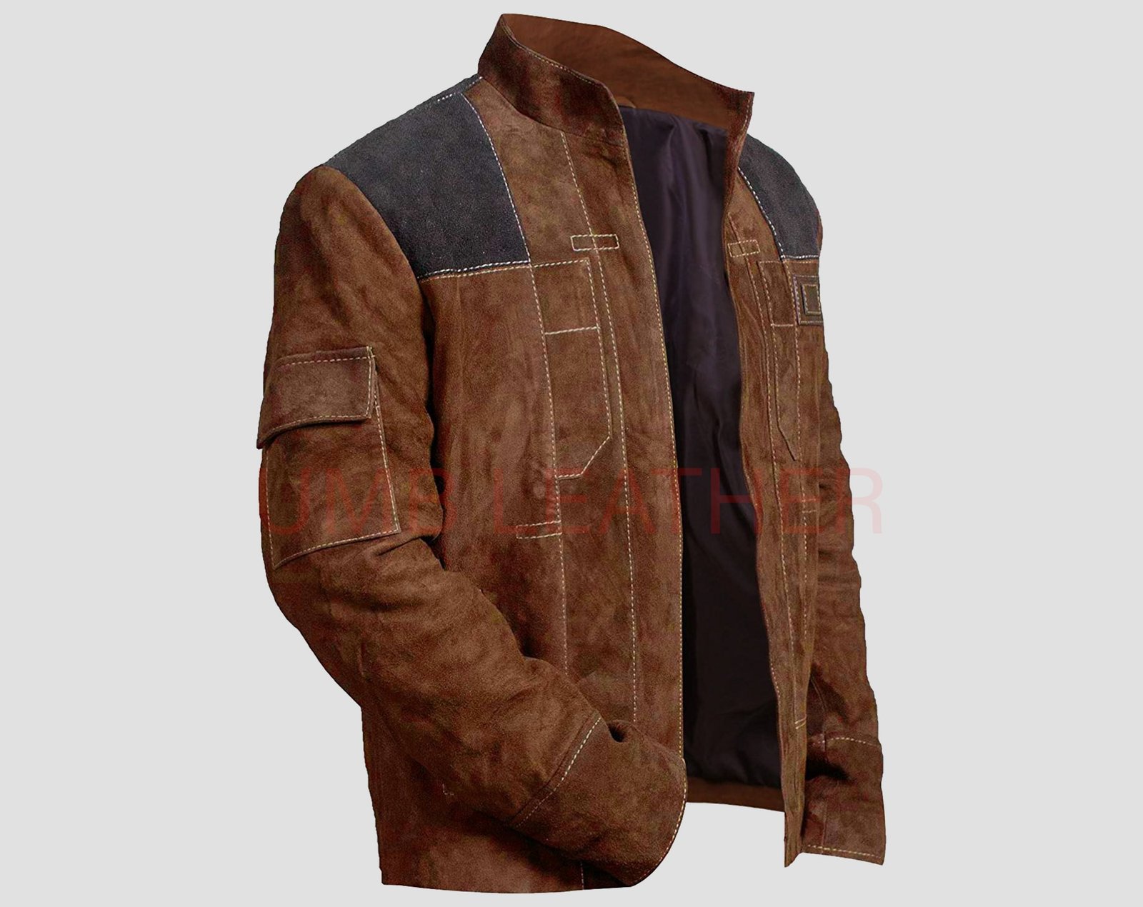 Han Solo Mens Suede Cosplay Smuggler Jacket - Image 5