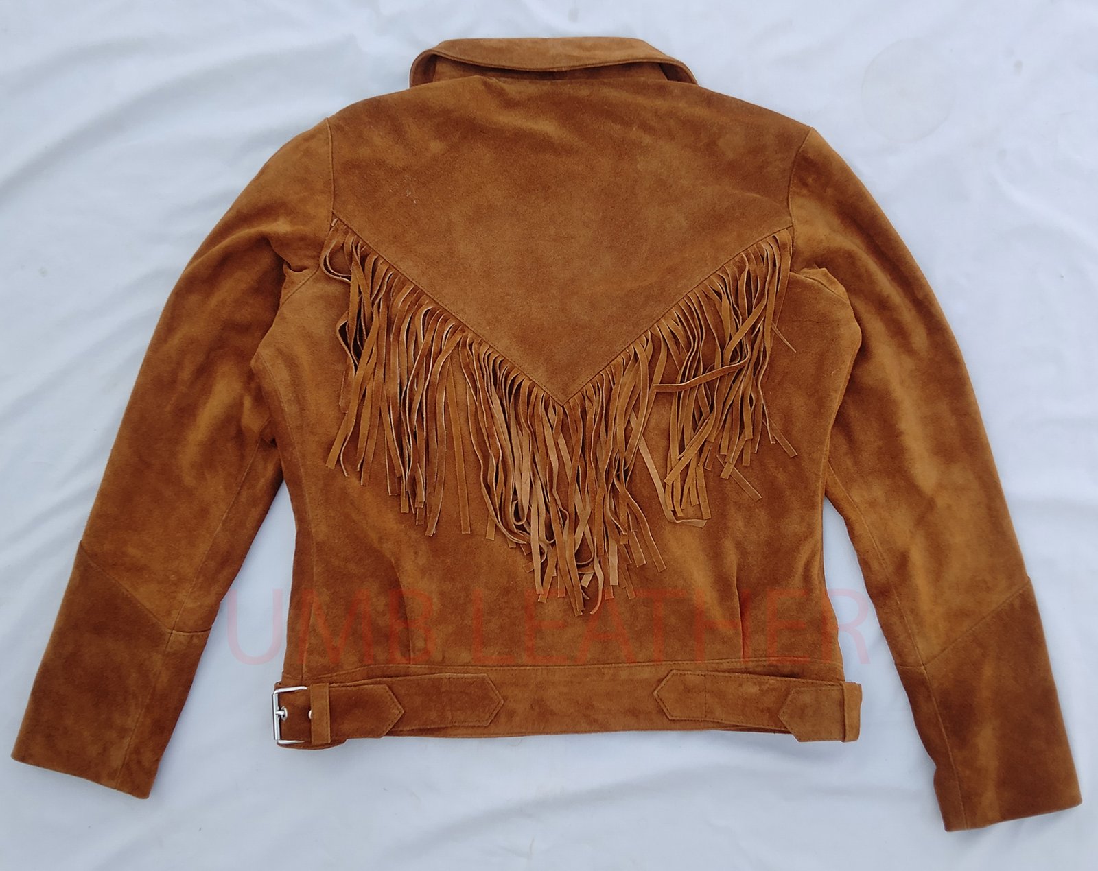 Women Suede fringes leather jacket - Image 2