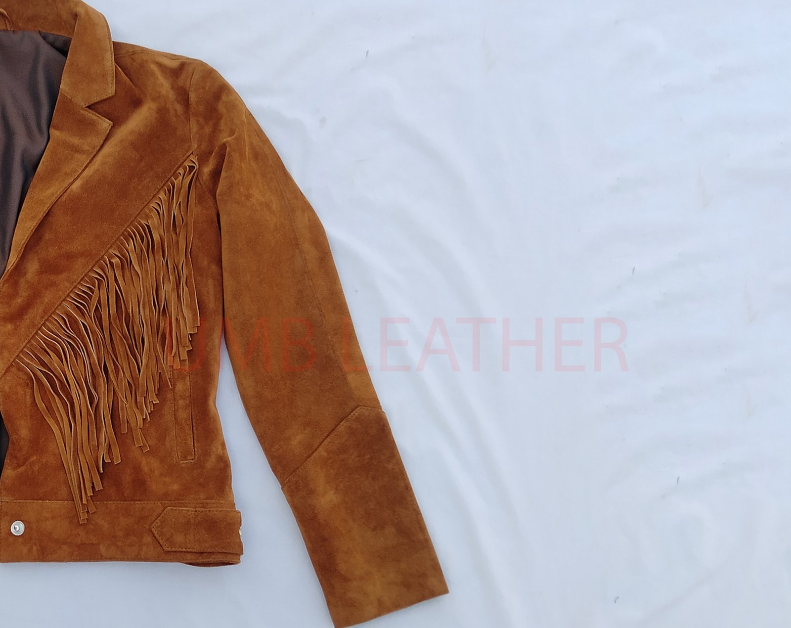 Women Suede fringes leather jacket - Image 6