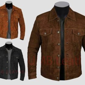 Men’s Suede Denim Leather Jacket