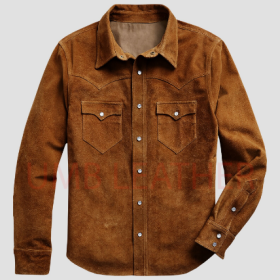 Men Suede Trucker Shirt