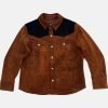 Men suede brown scully shirt