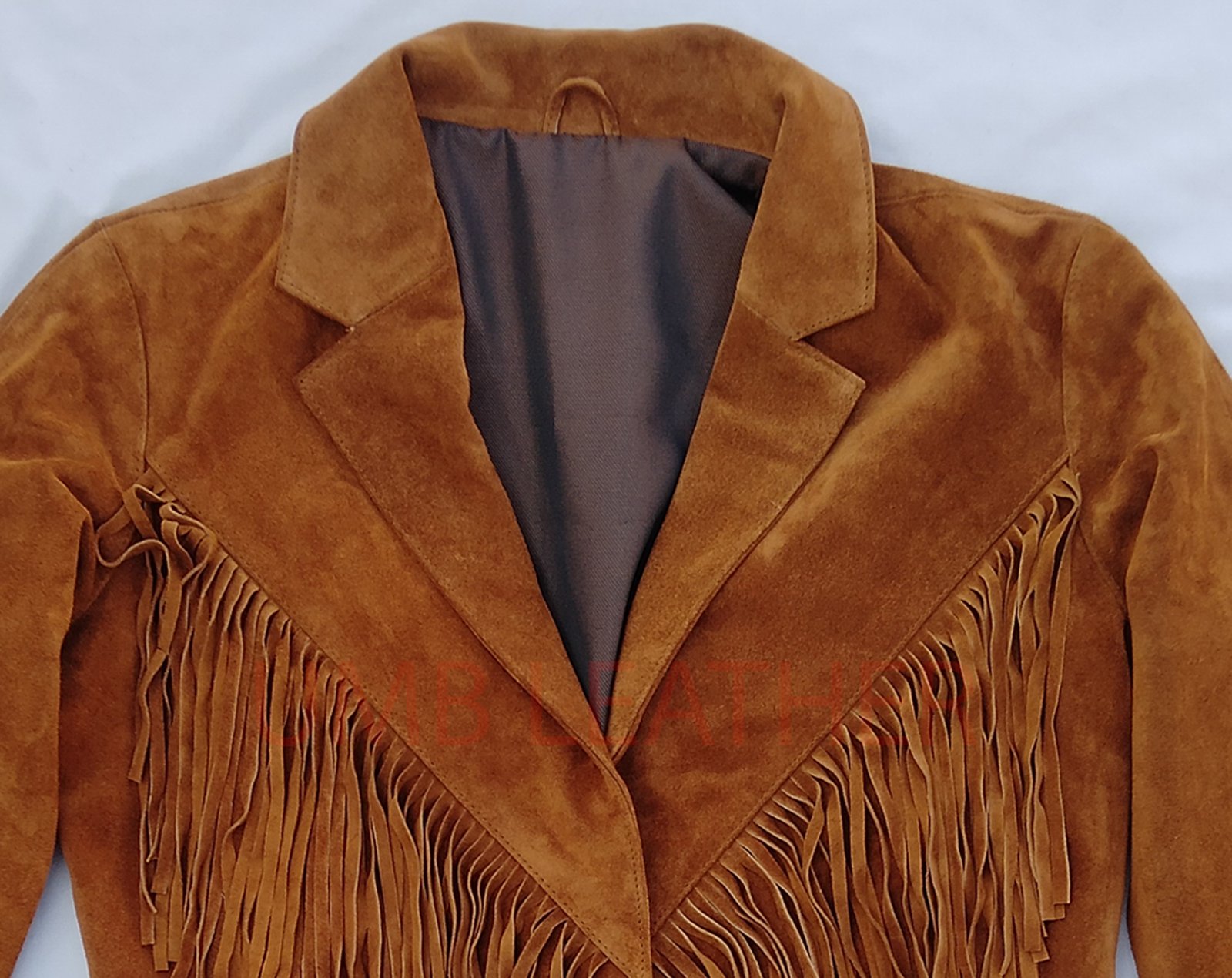 Women Suede fringes leather jacket - Image 7