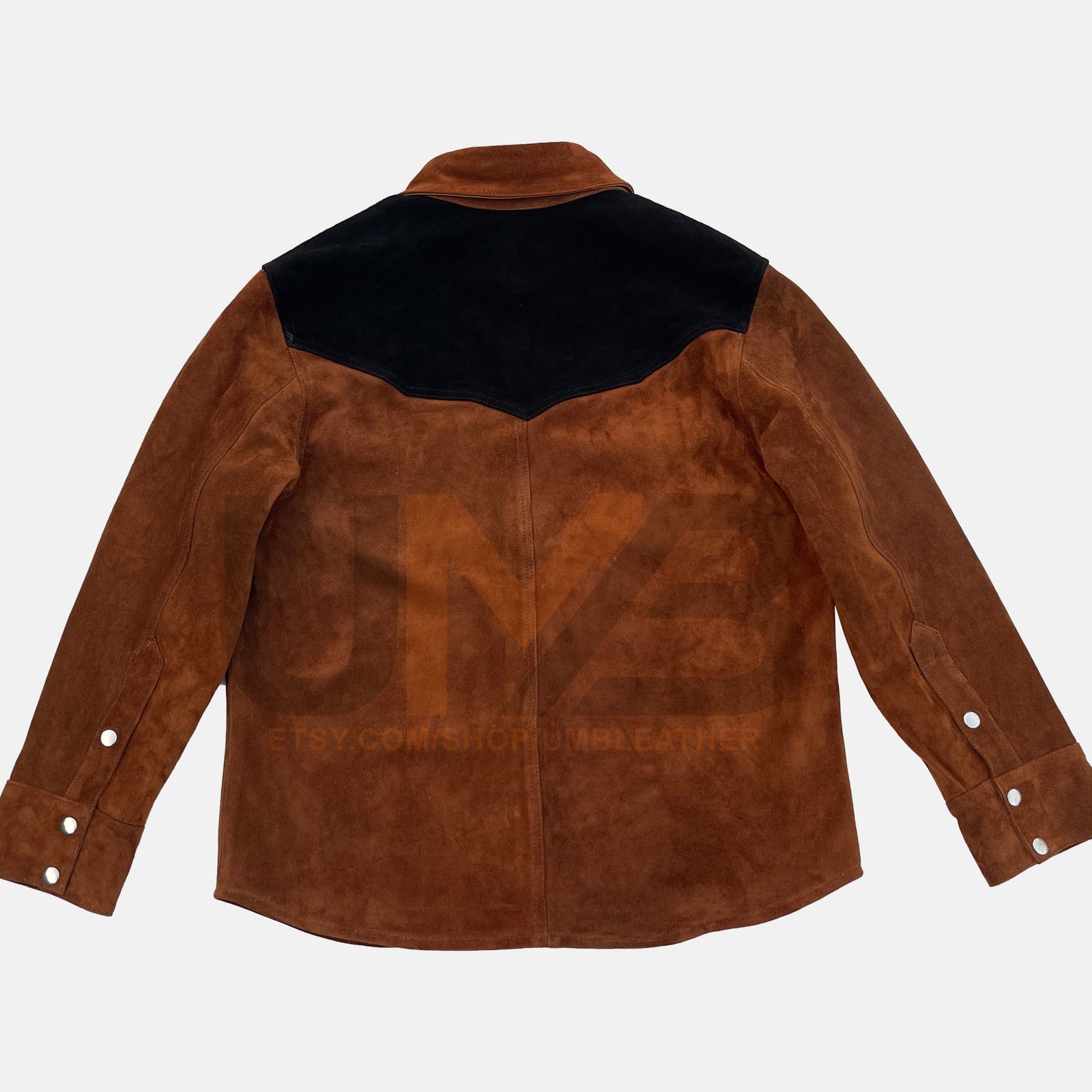 Men suede brown scully shirt - Image 2