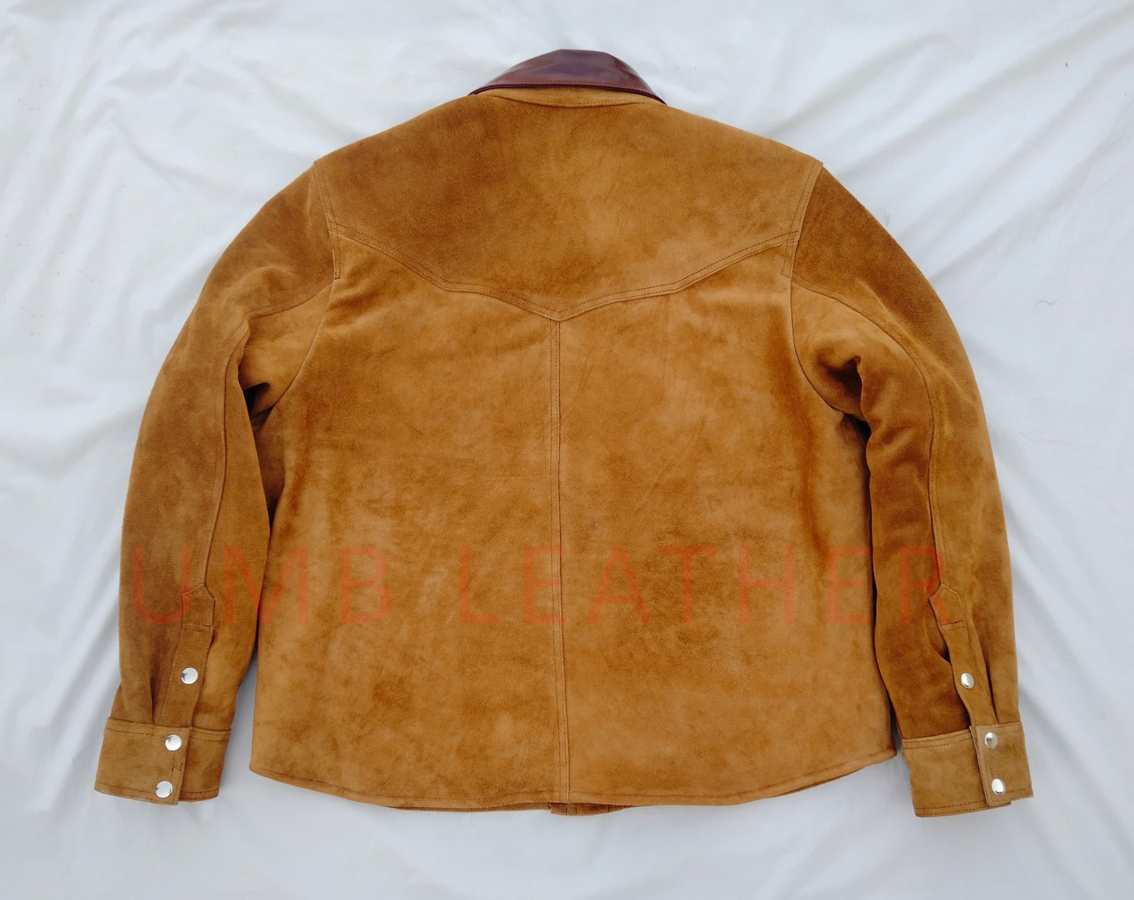 Trucker Cowboy Fur Leather Suede Jacket - Image 6