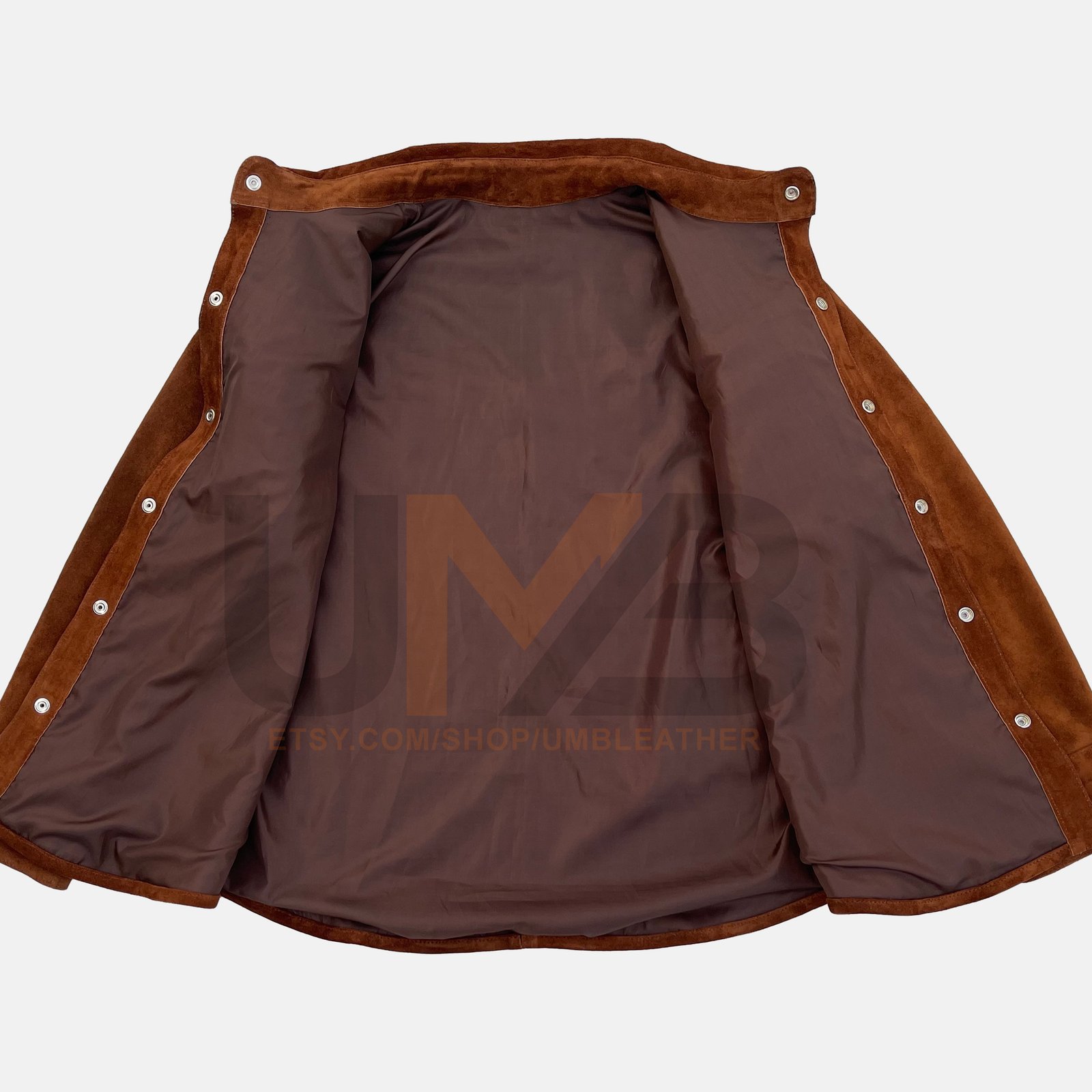 Men suede brown scully shirt - Image 3