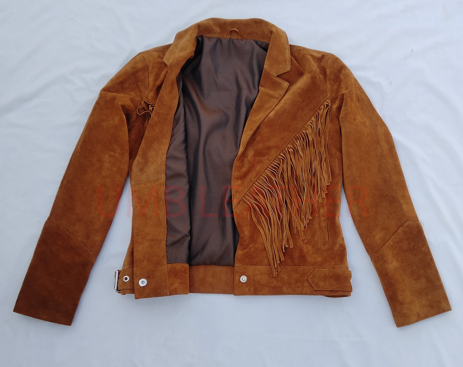 Women Suede fringes leather jacket - Image 3