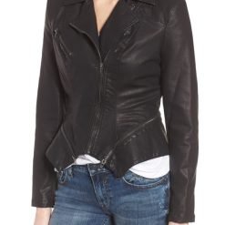 Women’s Slim Black Leather Jacket Sleek & Modern Fit
