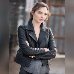 Alternative view of Woman’s Black Belted Moto Leather Jacket Biker Style