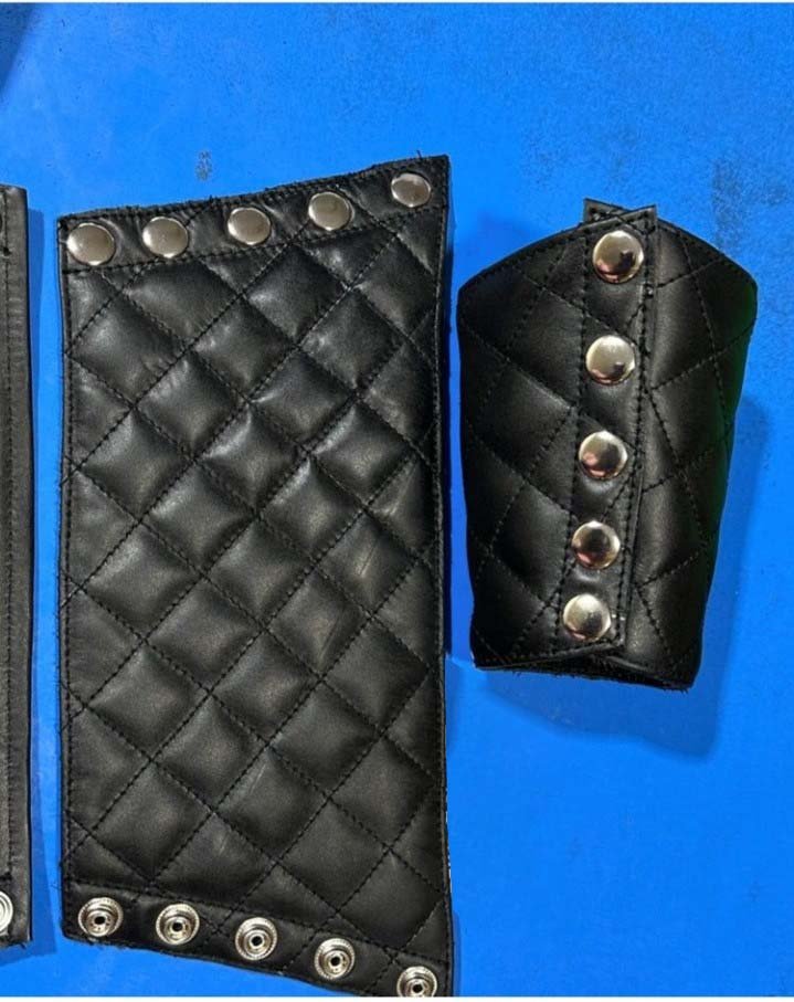 Quilted Leather cuff Black For Dietmar Holmer