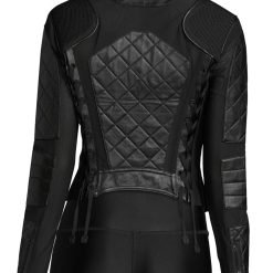Alternative view of Women’s Quilted Leather & Mesh Moto Jacket Lightweight Biker Design