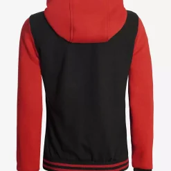 Alternative view of Women's Black and Red Hooded Varsity Jacket
