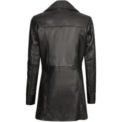 Alternative view of Classic Women's Black Leather Coat Tailored Fit