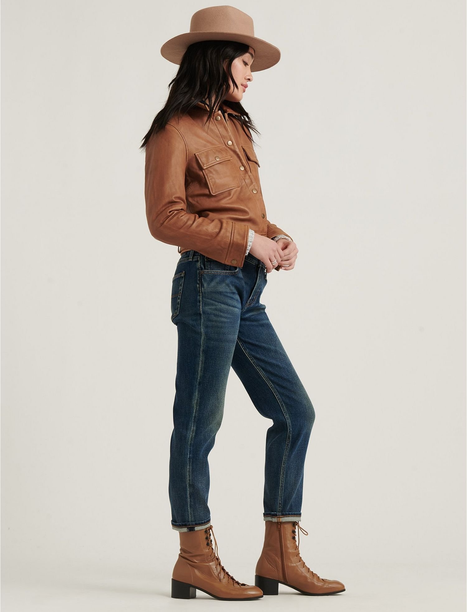 Cowgirl Brown Leather Jacket for Women Western Style Vibe - Image 3