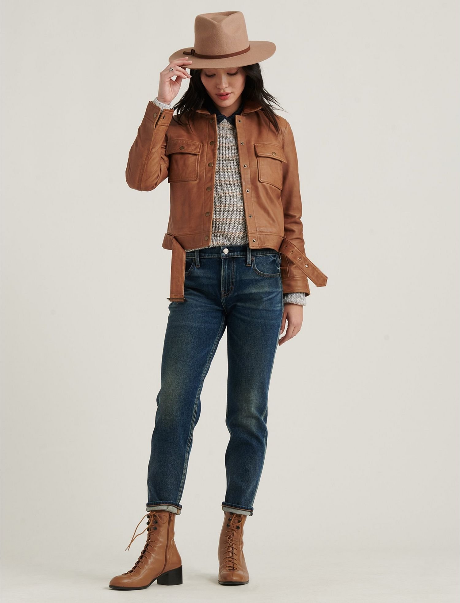 Cowgirl Brown Leather Jacket for Women Western Style Vibe - Image 4