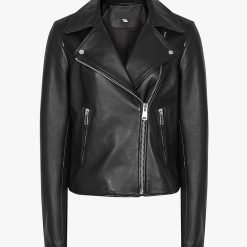 Alternative view of Women’s Black Biker Leather Jacket Sleek Moto Style