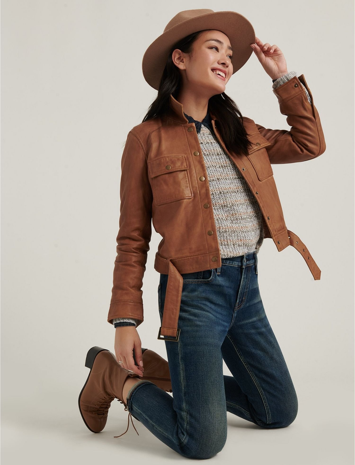 Cowgirl Brown Leather Jacket for Women Western Style Vibe