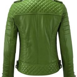 Alternative view of Dodge Green Women Leather Jacket Urban Bold Statement