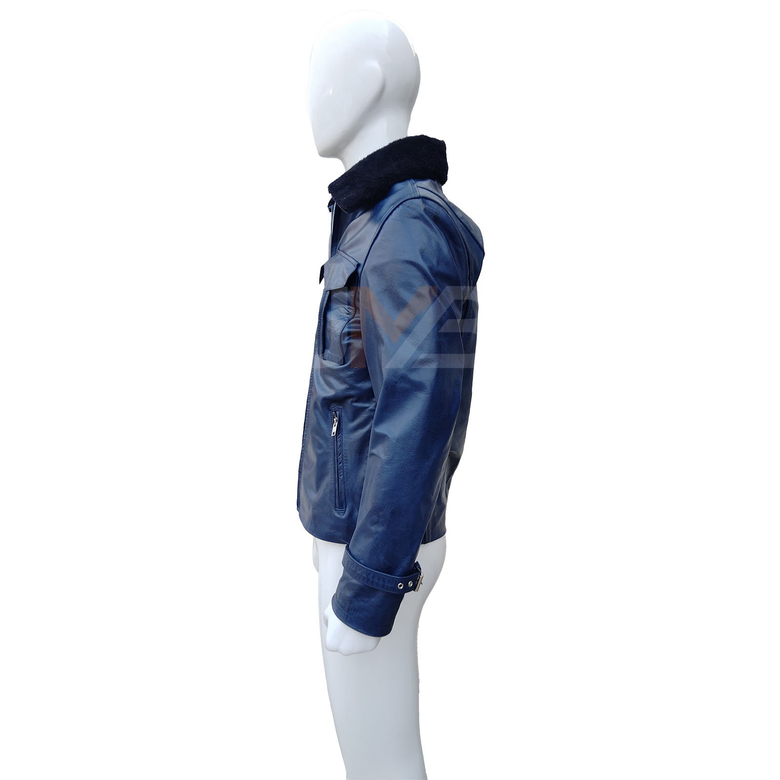 Men's Real Leather Jacket Quilted Down Winter Outwear - Image 3