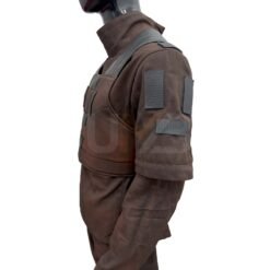 Alternative view of Mandalorian Distressed Brown Flight Suit Din Djarin Bounty Hunter Outfit with Velcro Customization