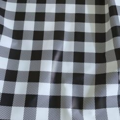 Custom White & Black Check Leather Short