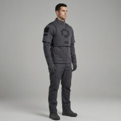 Alternative view of Custom Grey Flight Suit (Shirt & Pants) Purple Stitching